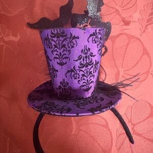 Purple Gothic Mini Top Hat Headband